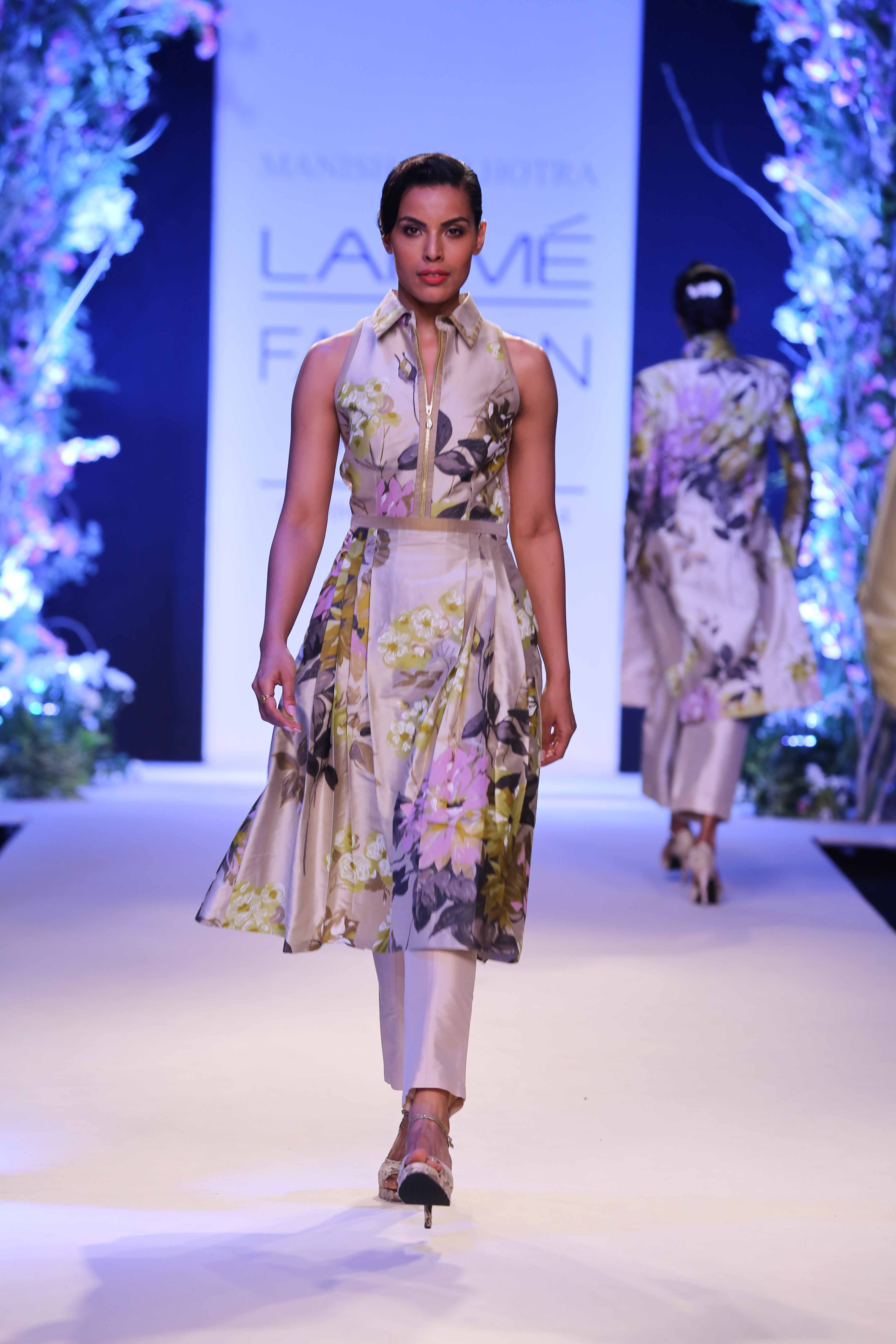 Buy Manish Malhotra Multi Color Crepe Colorblock Asymmetric Tunic Online |  Aza Fashions