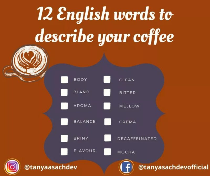 12 English words to describe your coffee Let's Expresso